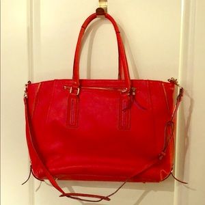 Stella & Dot Red Orange Multi-Wear Tote